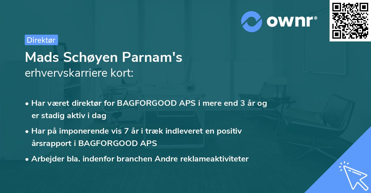 Mads Schøyen Parnam's erhvervskarriere kort