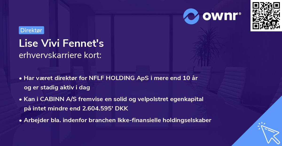 Lise Vivi Fennet's erhvervskarriere kort