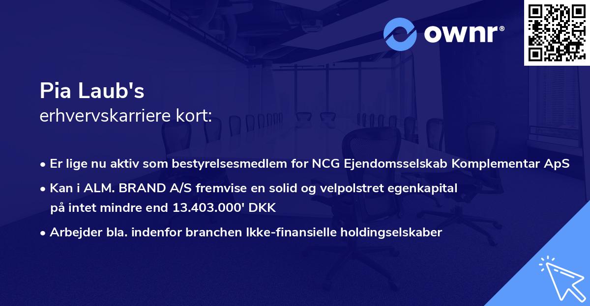 Pia Laub's erhvervskarriere kort