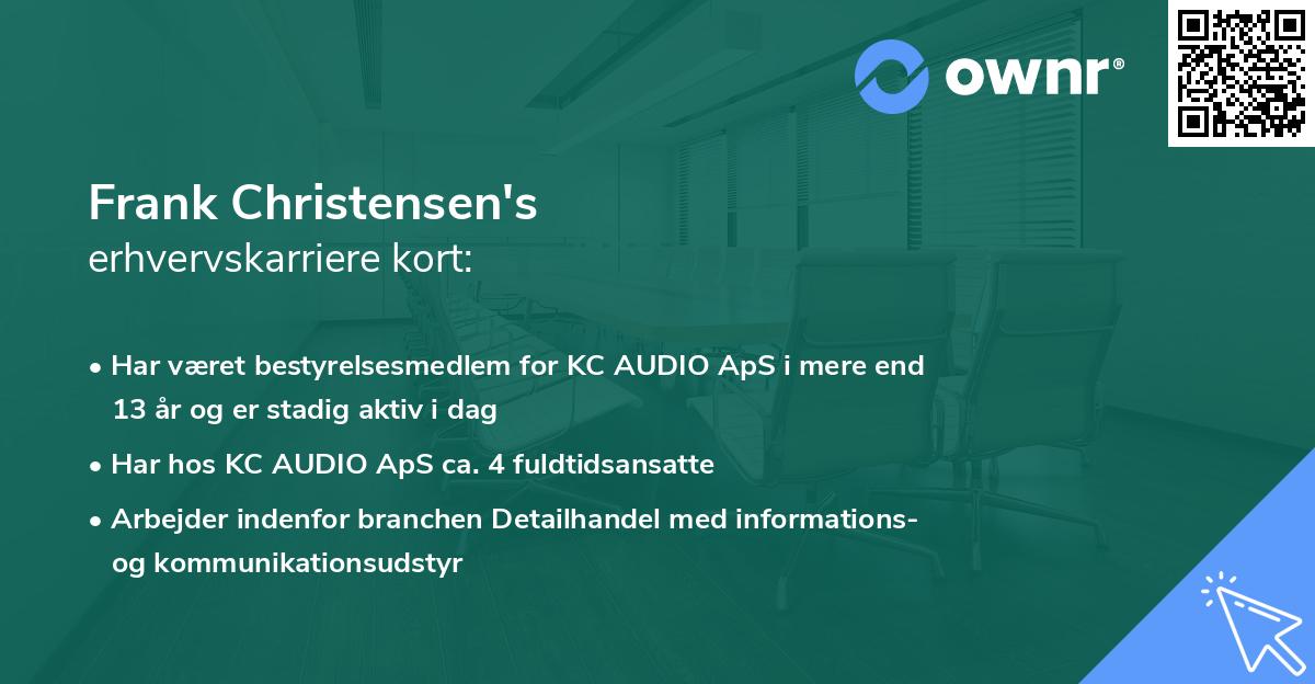 Frank Christensen's erhvervskarriere kort