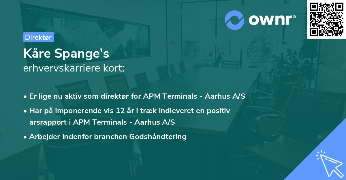 Kåre Spange's erhvervskarriere kort