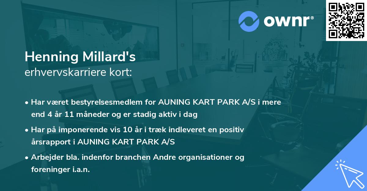 Henning Millard's erhvervskarriere kort