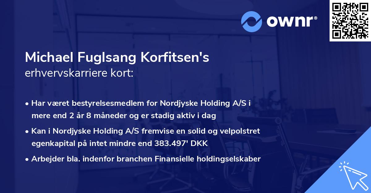 Michael Fuglsang Korfitsen's erhvervskarriere kort