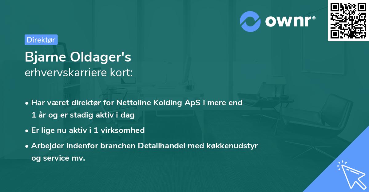 Bjarne Oldager's erhvervskarriere kort