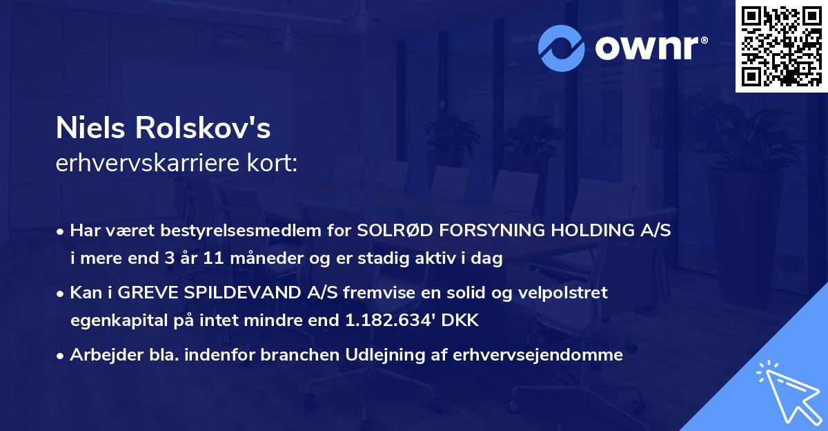 Niels Rolskov's erhvervskarriere kort