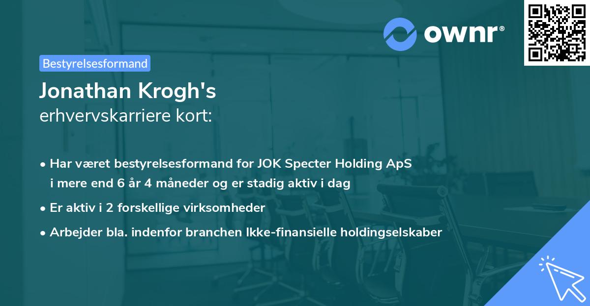 Jonathan Krogh's erhvervskarriere kort