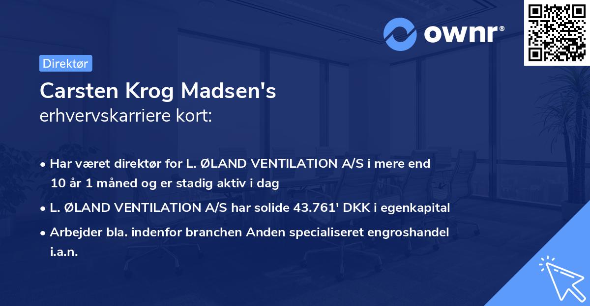 Carsten Krog Madsen's erhvervskarriere kort