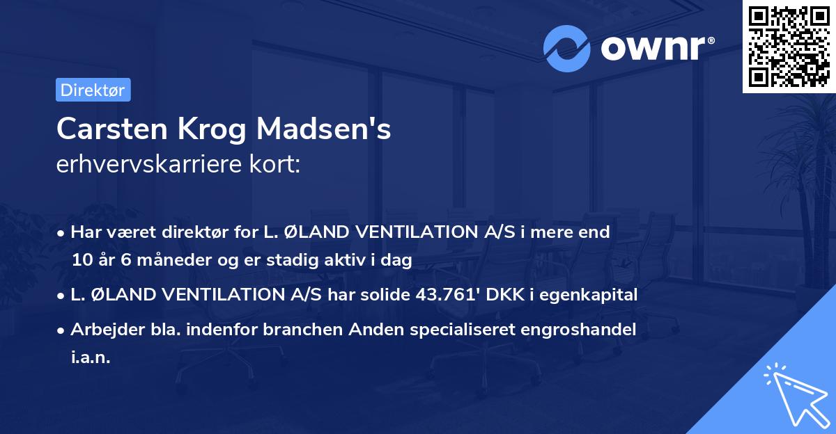Carsten Krog Madsen's erhvervskarriere kort