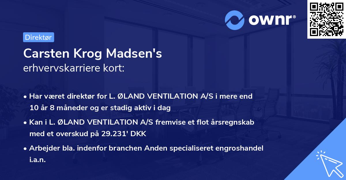 Carsten Krog Madsen's erhvervskarriere kort