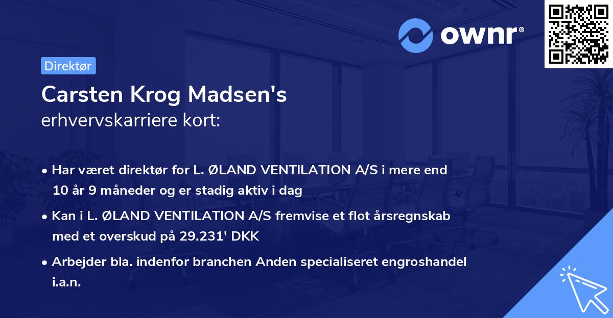 Carsten Krog Madsen's erhvervskarriere kort