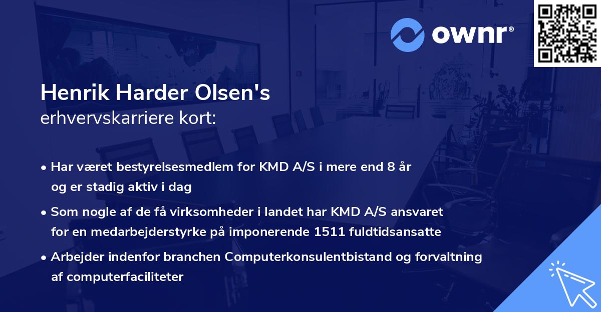 Henrik Harder Olsen's erhvervskarriere kort