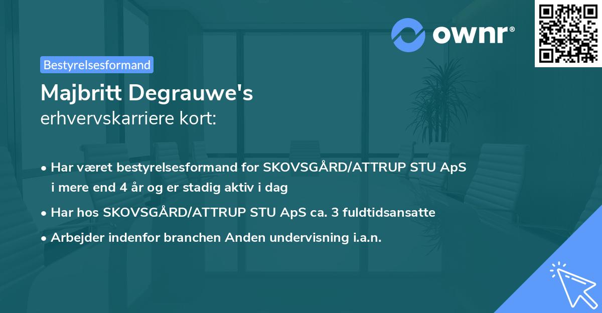 Majbritt Degrauwe's erhvervskarriere kort