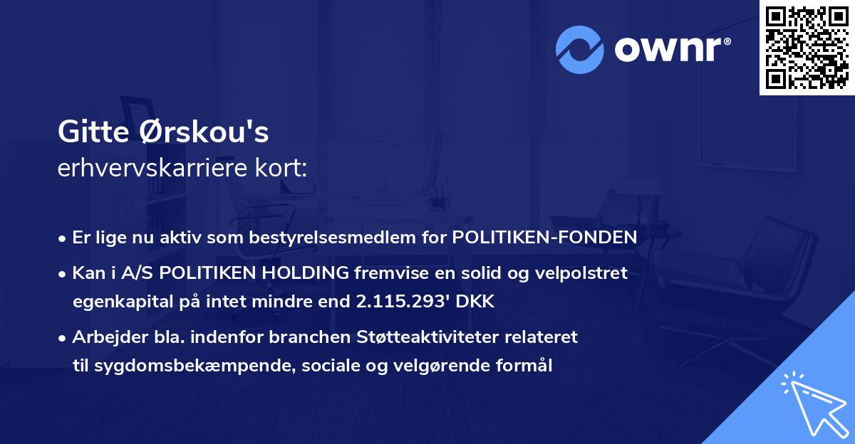 Gitte Ørskou's erhvervskarriere kort