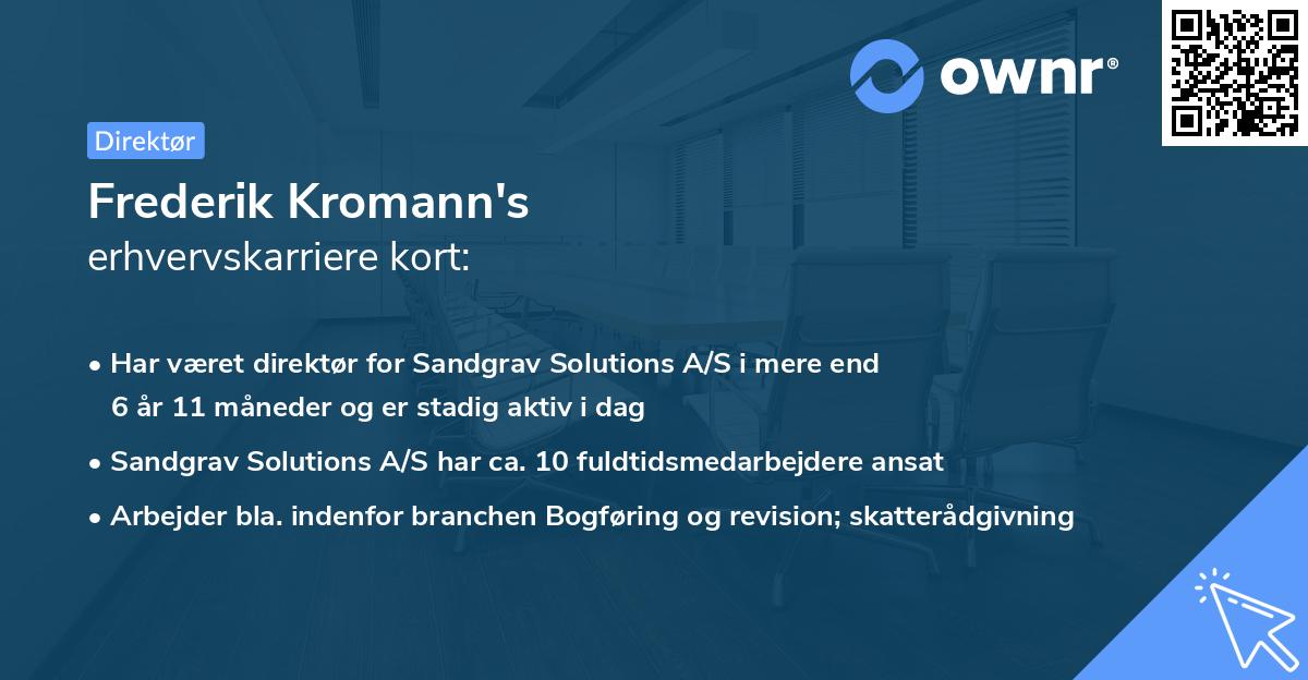 Frederik Kromann's erhvervskarriere kort