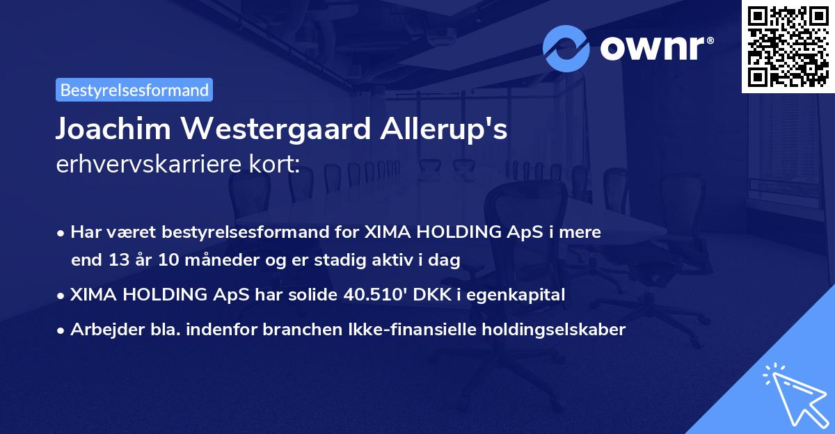 Joachim Westergaard Allerup's erhvervskarriere kort