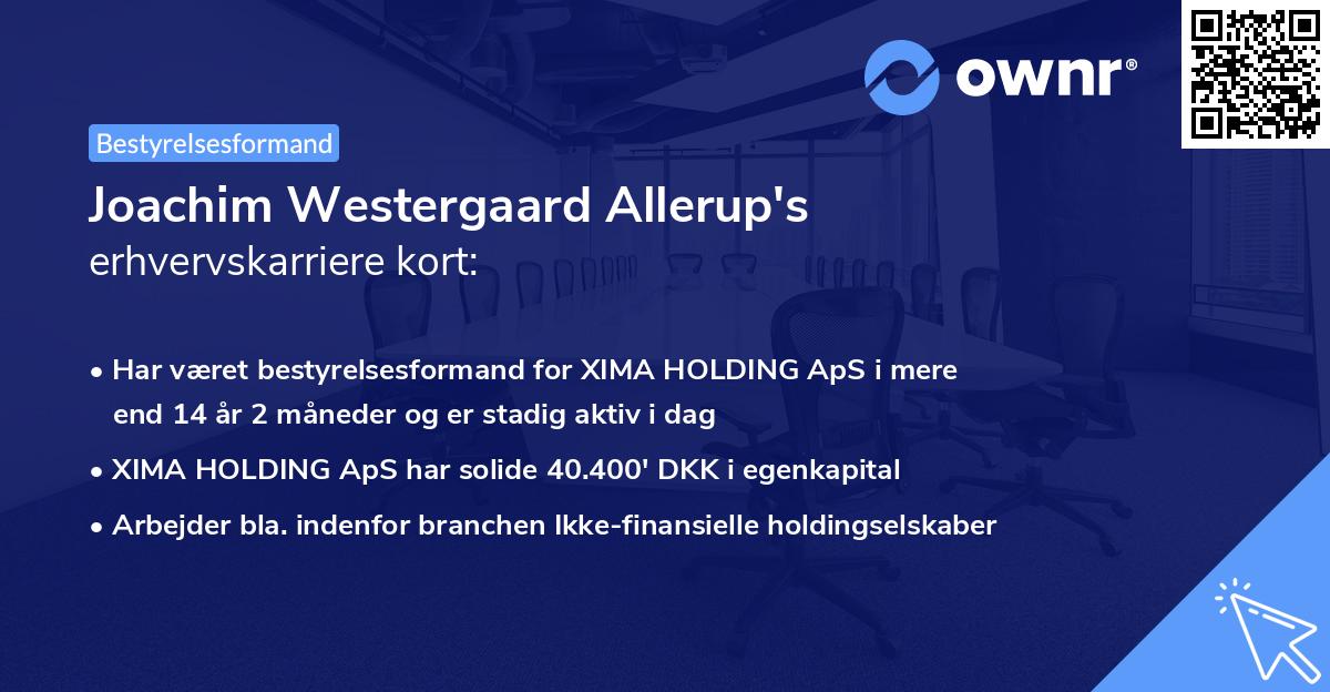 Joachim Westergaard Allerup's erhvervskarriere kort