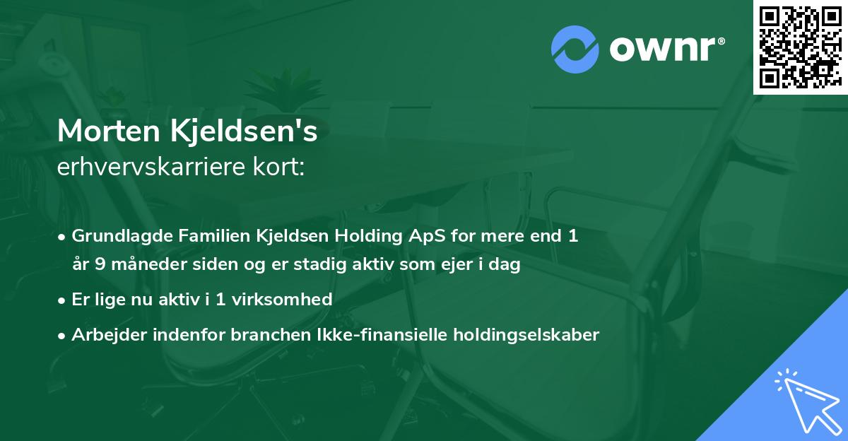 Morten Kjeldsen's erhvervskarriere kort