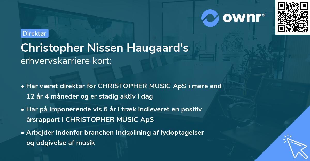 Christopher Nissen Haugaard's erhvervskarriere kort