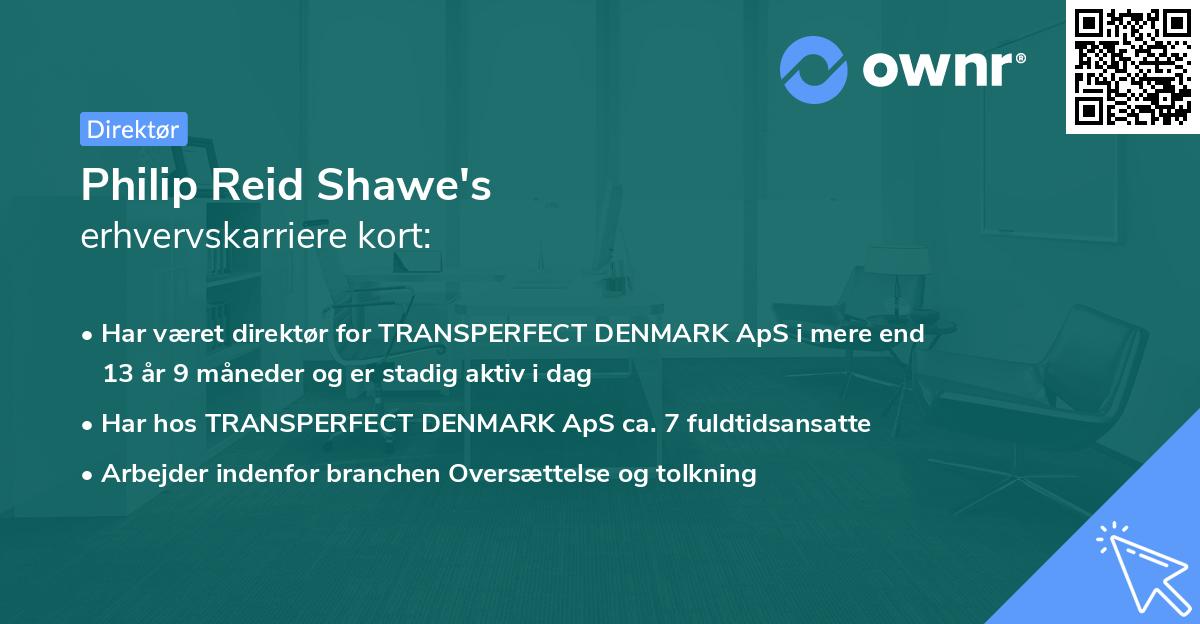 Philip Reid Shawe's erhvervskarriere kort