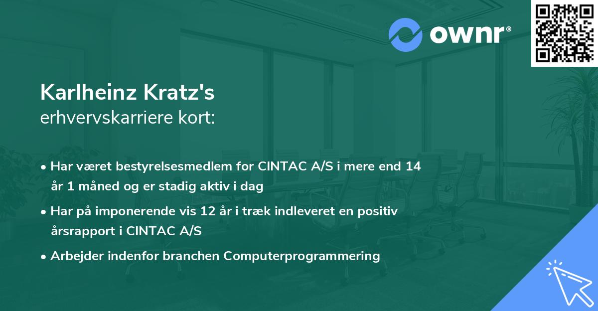 Karlheinz Kratz's erhvervskarriere kort