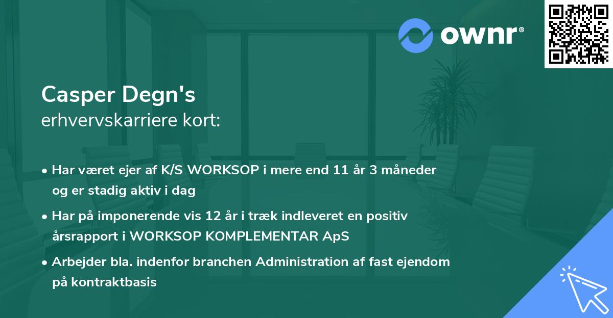 Casper Degn's erhvervskarriere kort