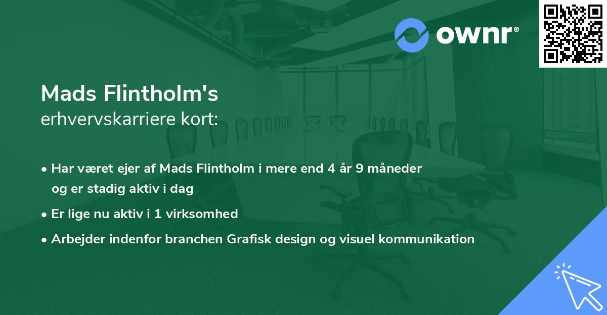 Mads Flintholm's erhvervskarriere kort