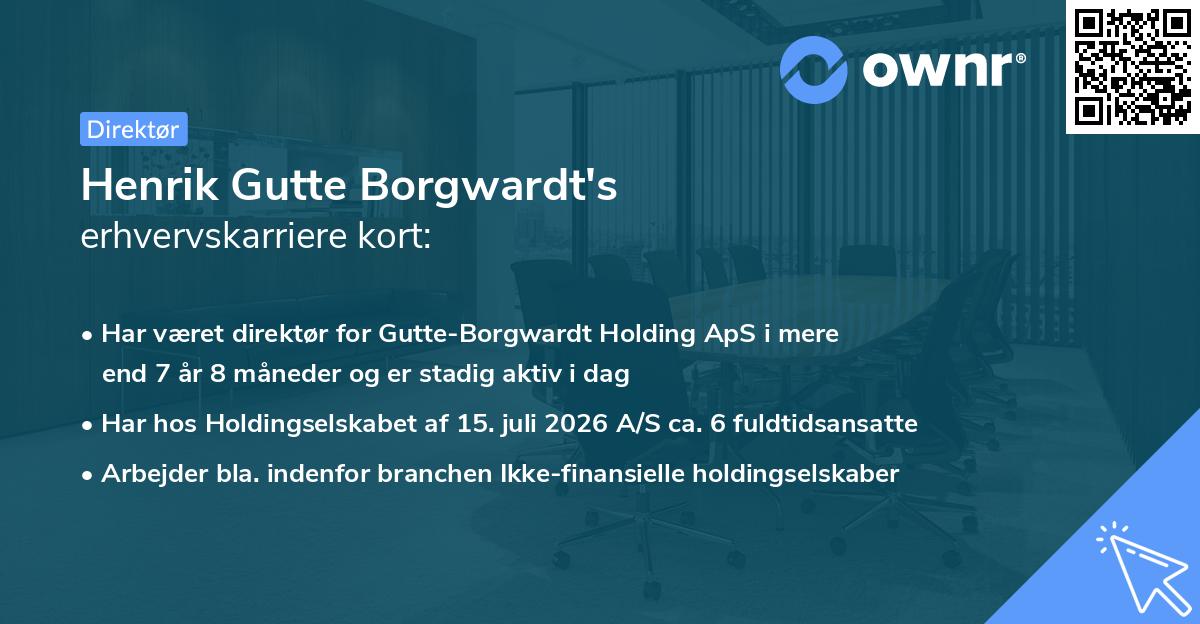 Henrik Gutte Borgwardt's erhvervskarriere kort