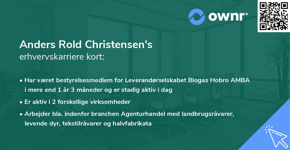 Anders Rold Christensen's erhvervskarriere kort