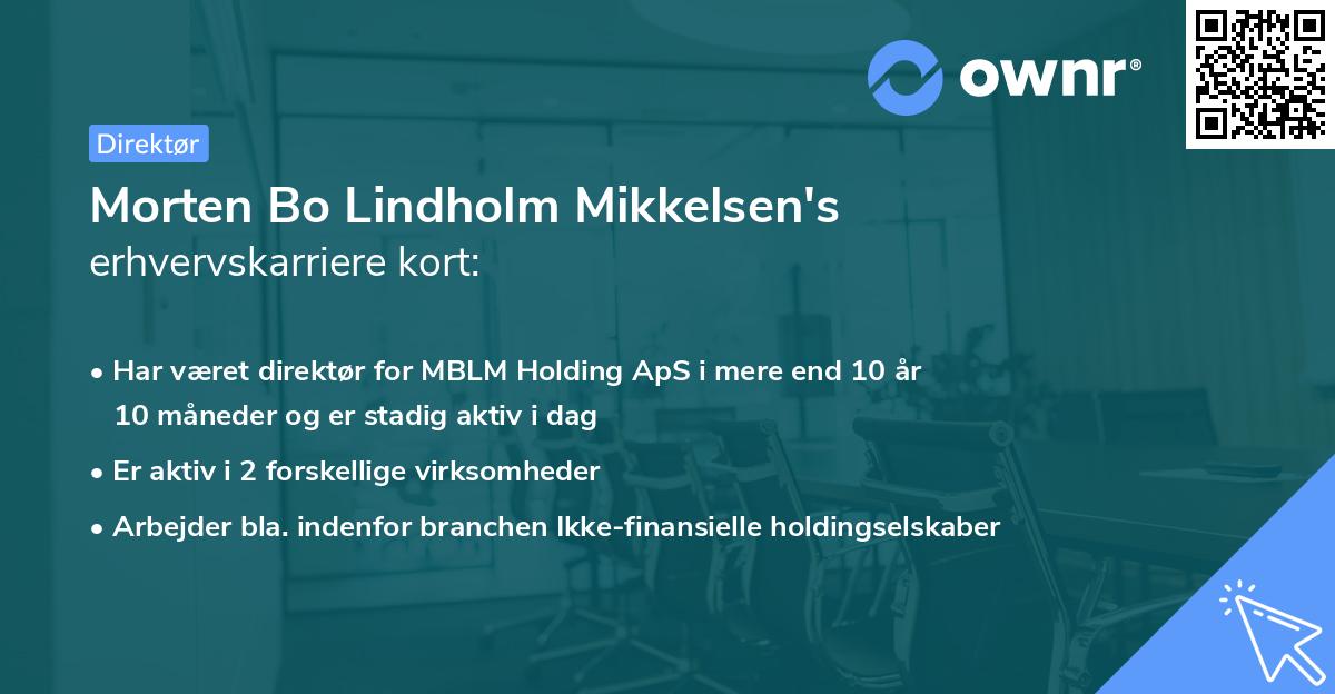 Morten Bo Lindholm Mikkelsen's erhvervskarriere kort