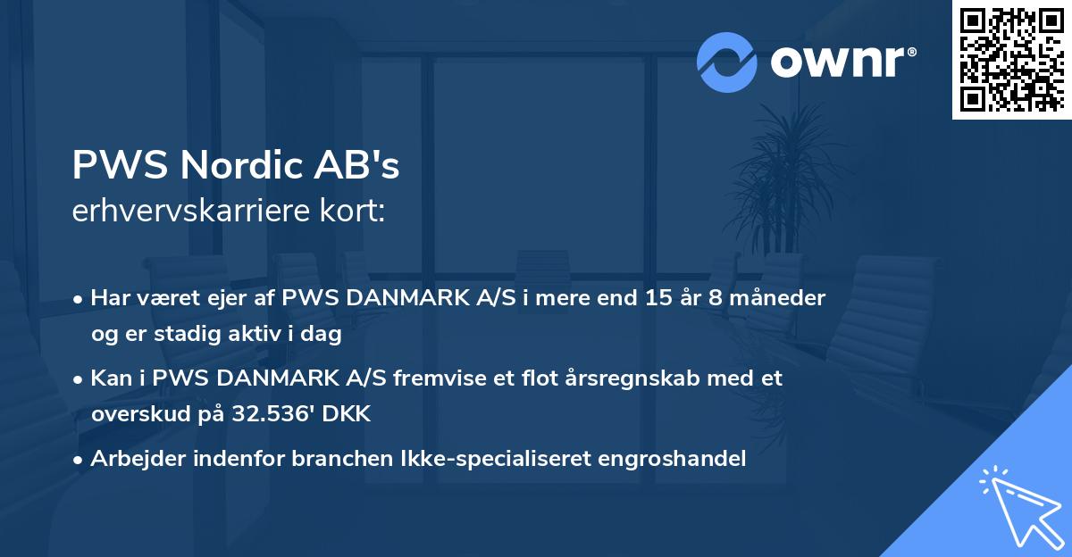 PWS Nordic AB's erhvervskarriere kort