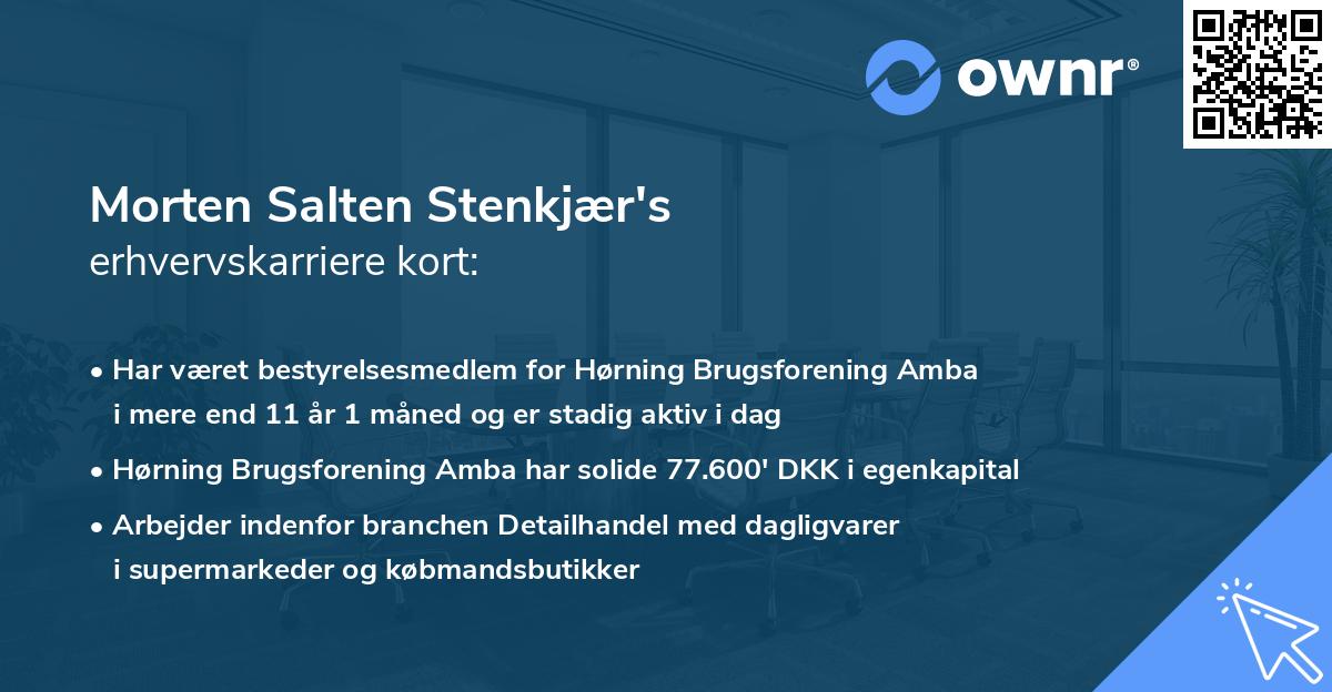Morten Salten Stenkjær's erhvervskarriere kort