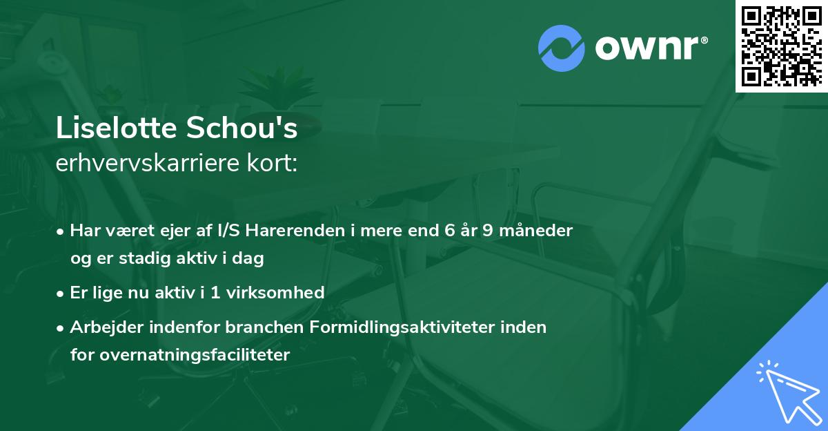 Liselotte Schou's erhvervskarriere kort