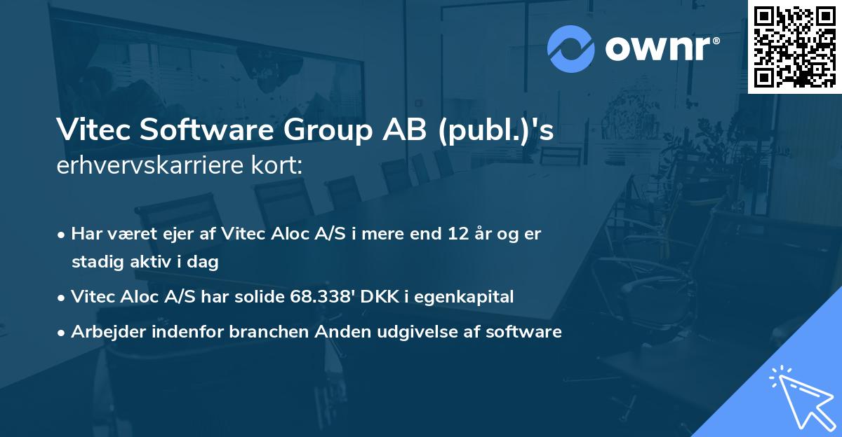 Vitec Software Group AB (publ.)'s erhvervskarriere kort