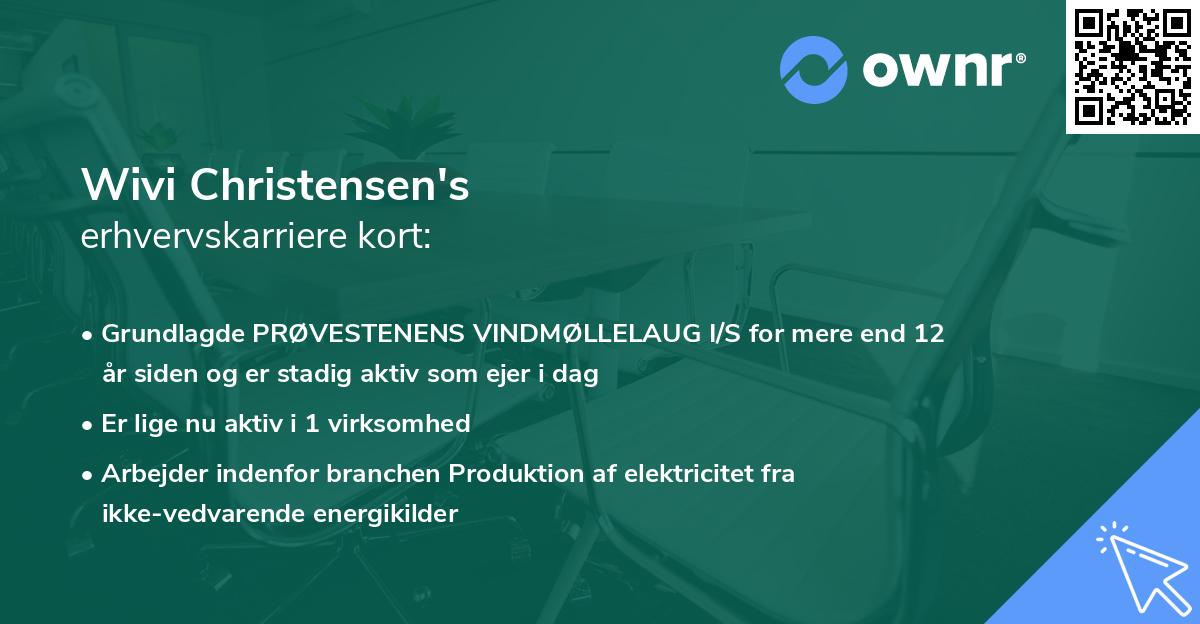 Wivi Christensen's erhvervskarriere kort