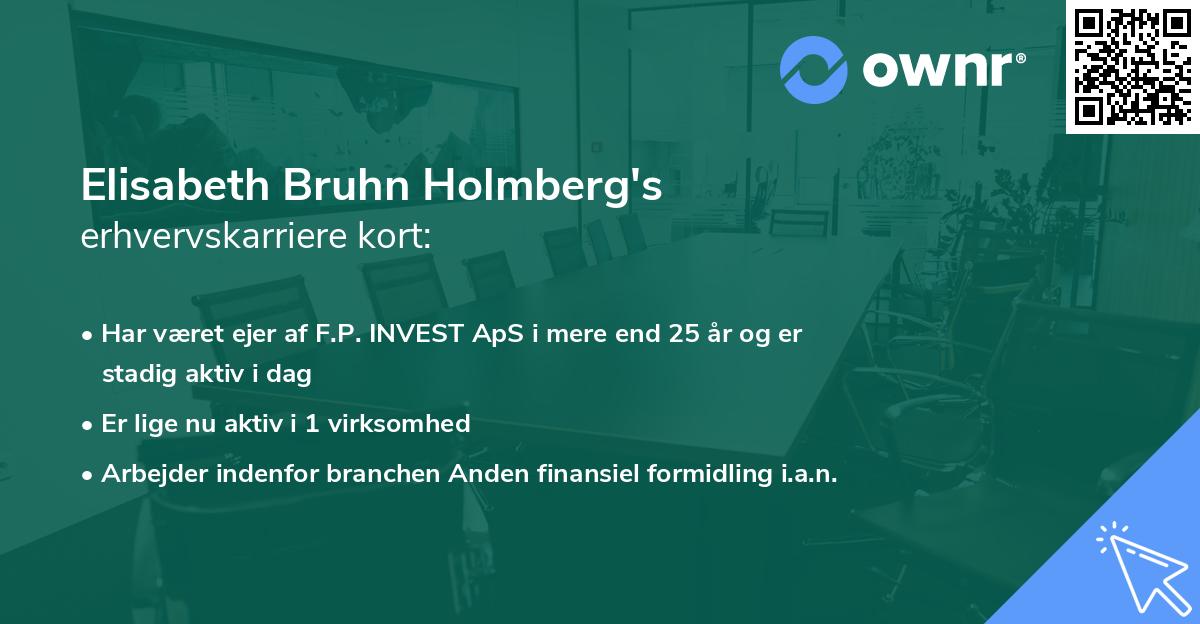 Elisabeth Bruhn Holmberg's erhvervskarriere kort