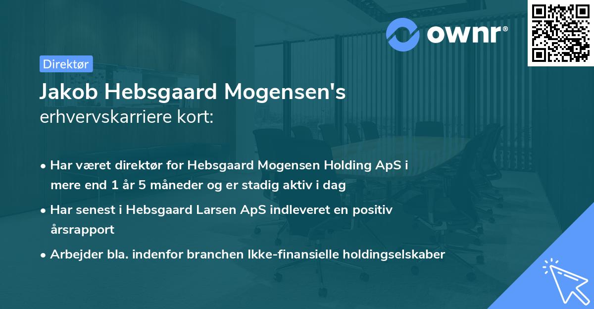 Jakob Hebsgaard Mogensen's erhvervskarriere kort