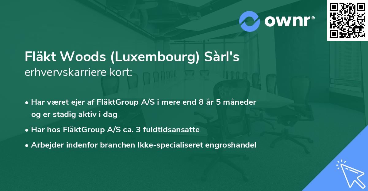 Fläkt Woods (Luxembourg) Sàrl's erhvervskarriere kort