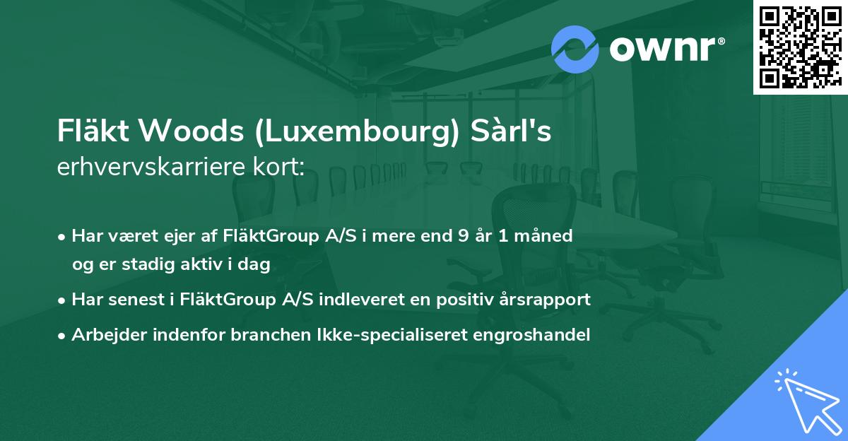 Fläkt Woods (Luxembourg) Sàrl's erhvervskarriere kort