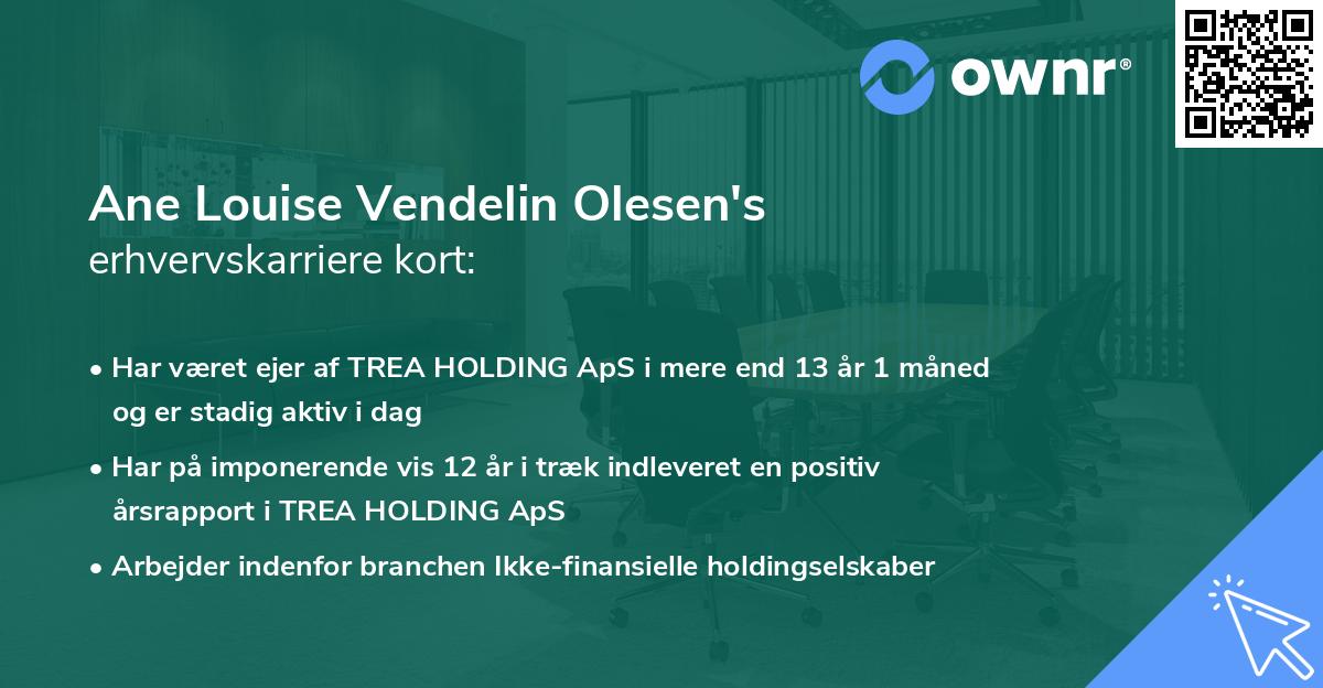 Ane Louise Vendelin Olesen's erhvervskarriere kort