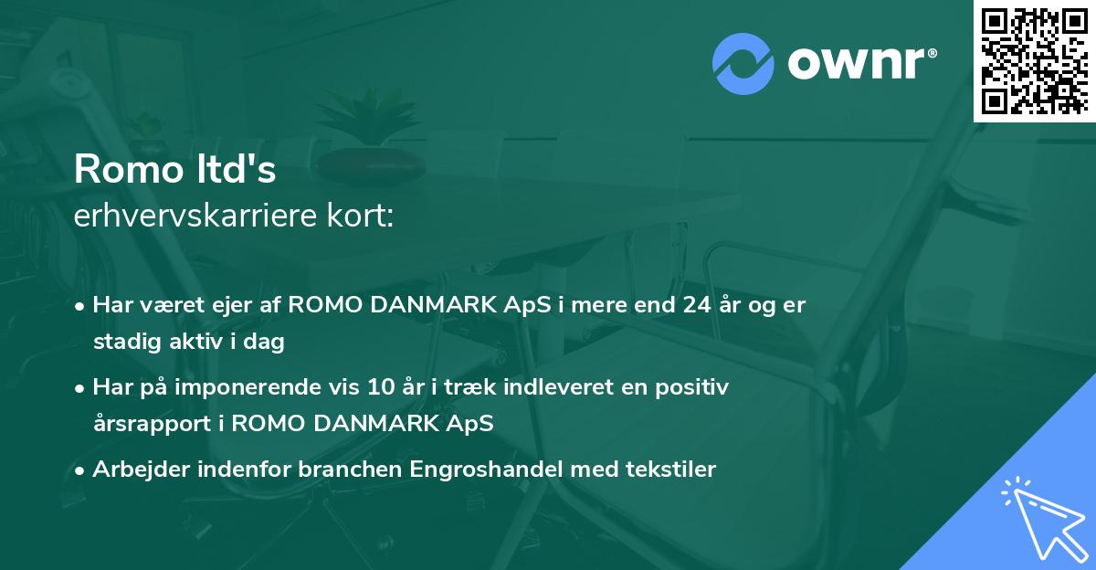 Romo ltd's erhvervskarriere kort