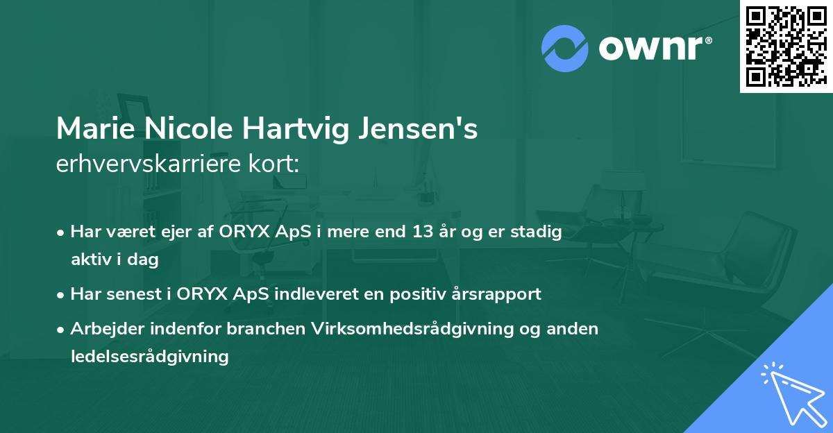 Marie Nicole Hartvig Jensen's erhvervskarriere kort
