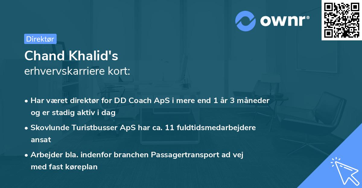 Chand Khalid's erhvervskarriere kort