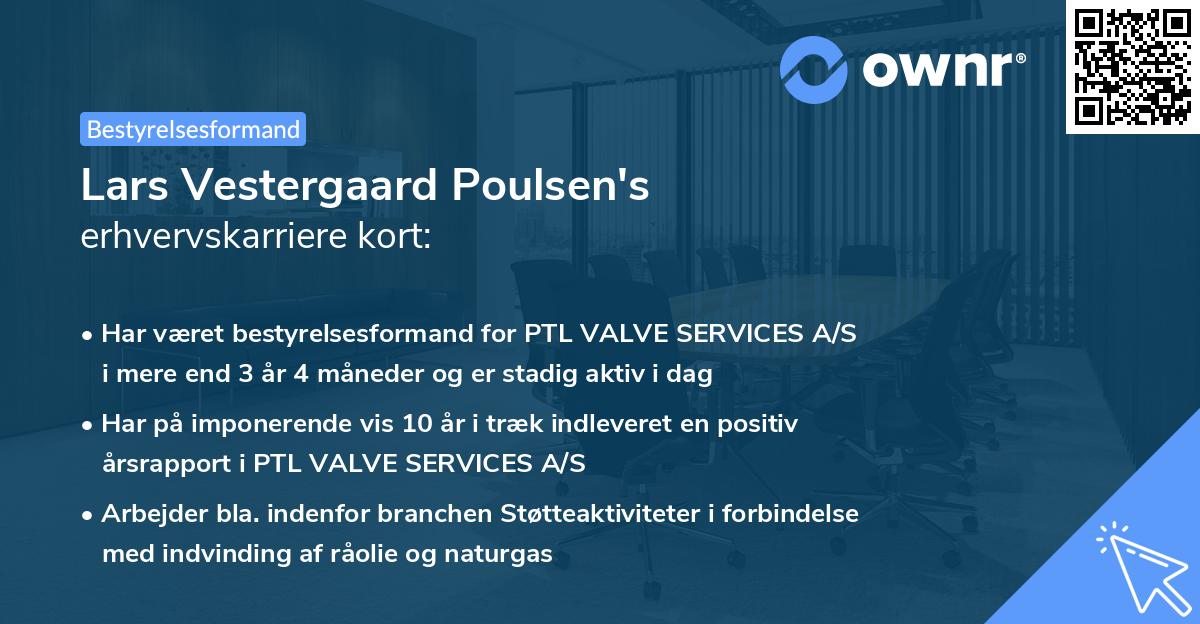Lars Vestergaard Poulsen's erhvervskarriere kort