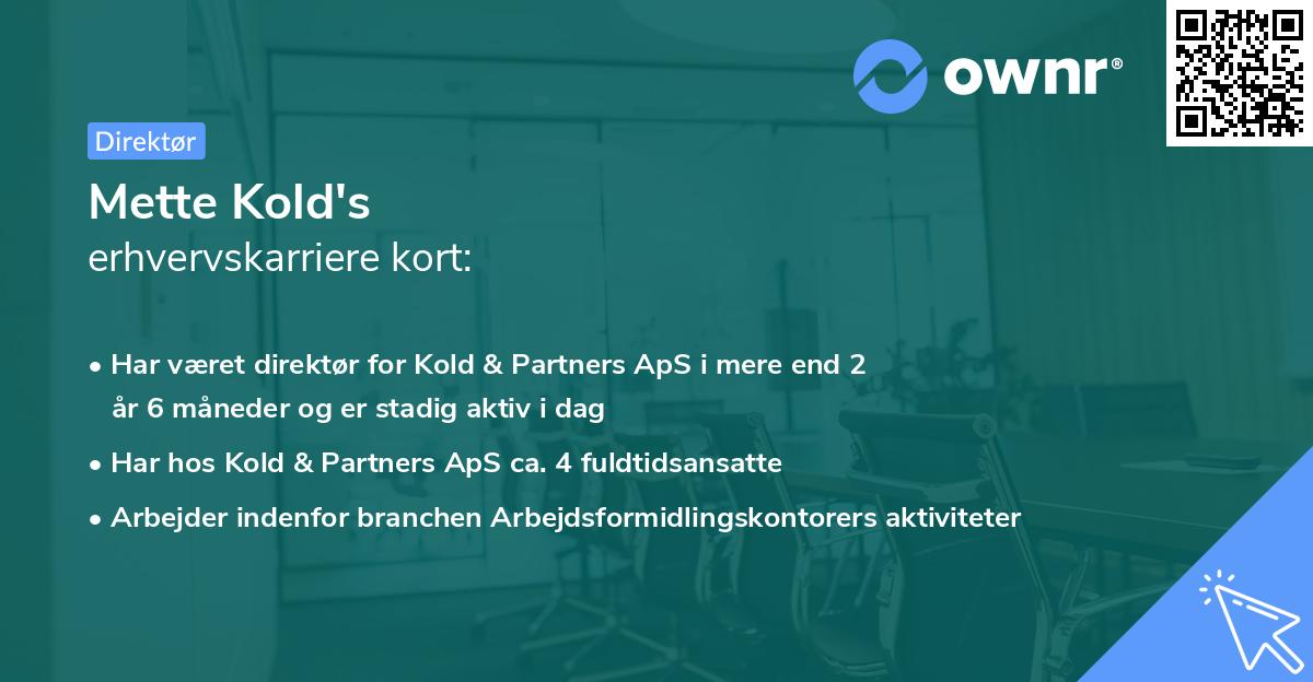 Mette Kold's erhvervskarriere kort