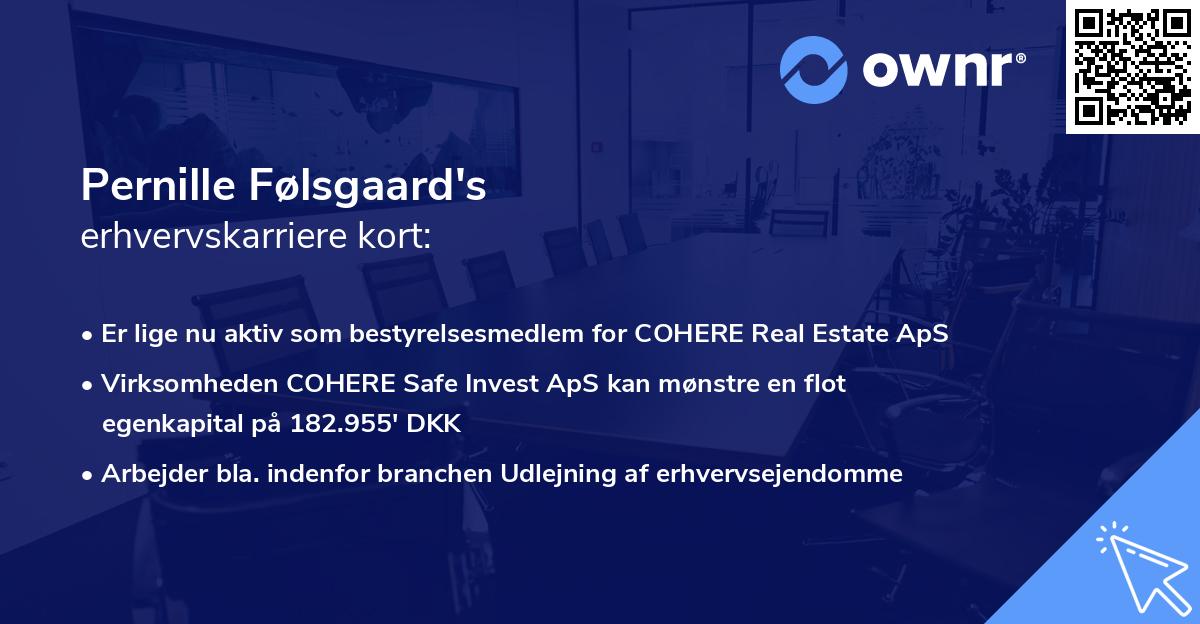 Pernille Følsgaard's erhvervskarriere kort