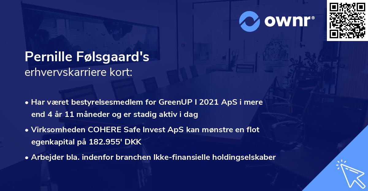 Pernille Følsgaard's erhvervskarriere kort
