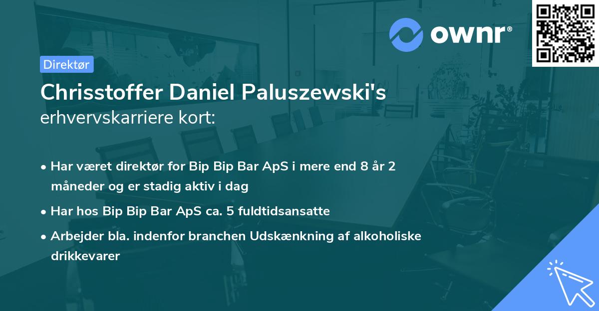 Chrisstoffer Daniel Paluszewski's erhvervskarriere kort