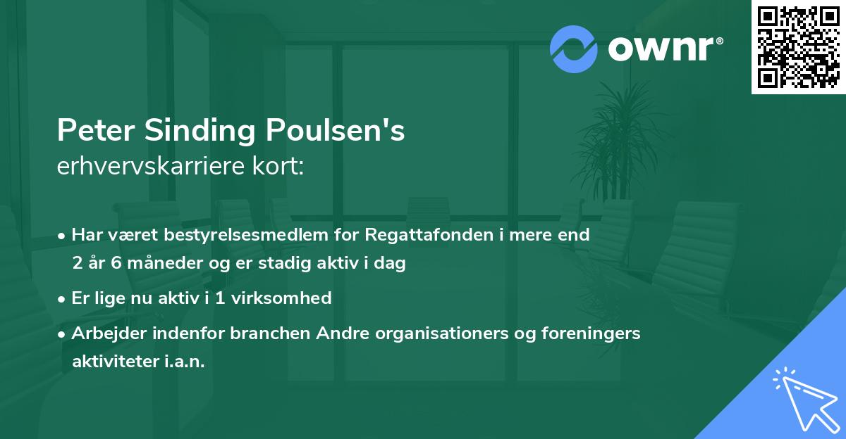 Peter Sinding Poulsen's erhvervskarriere kort