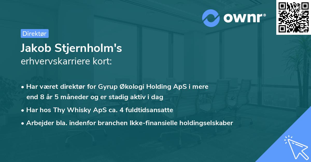 Jakob Stjernholm's erhvervskarriere kort