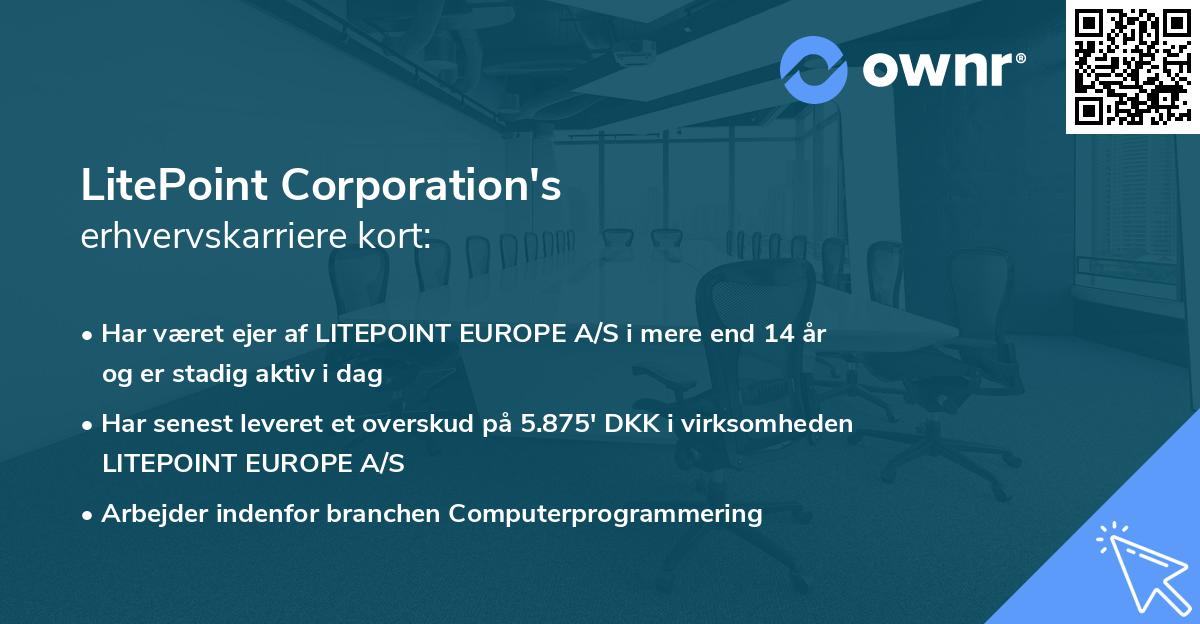 LitePoint Corporation's erhvervskarriere kort